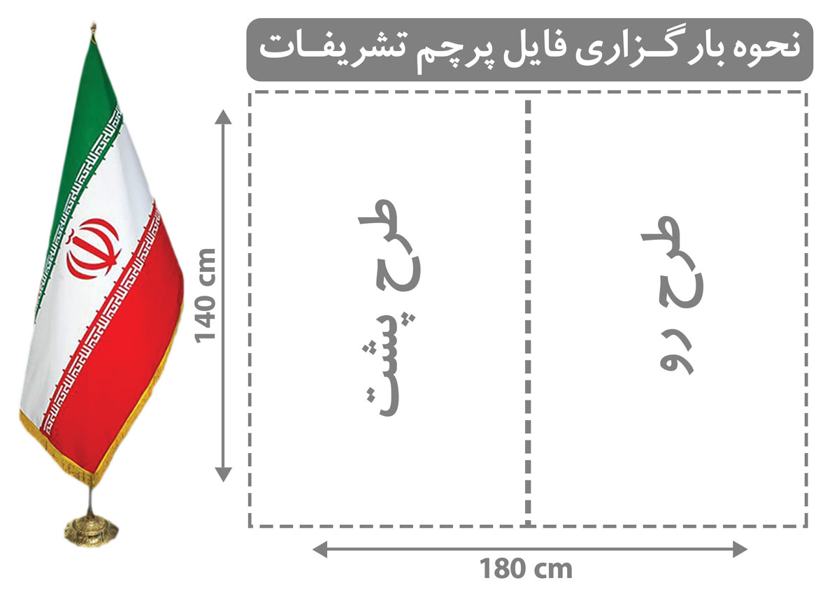 پرچم تشریفات ساتن دوبل ریشه